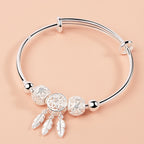 Luxury 925 Sterling Silver Bracelets - Vintage Original Starry Sky Carving Adjustable Bangles Party Wedding Fine Jewelry