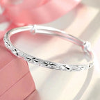 Luxury 925 Sterling Silver Bracelets - Vintage Original Starry Sky Carving Adjustable Bangles Party Wedding Fine Jewelry