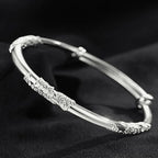 Luxury 925 Sterling Silver Bracelets - Vintage Original Starry Sky Carving Adjustable Bangles Party Wedding Fine Jewelry