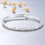 Luxury 925 Sterling Silver Bracelets - Vintage Original Starry Sky Carving Adjustable Bangles Party Wedding Fine Jewelry