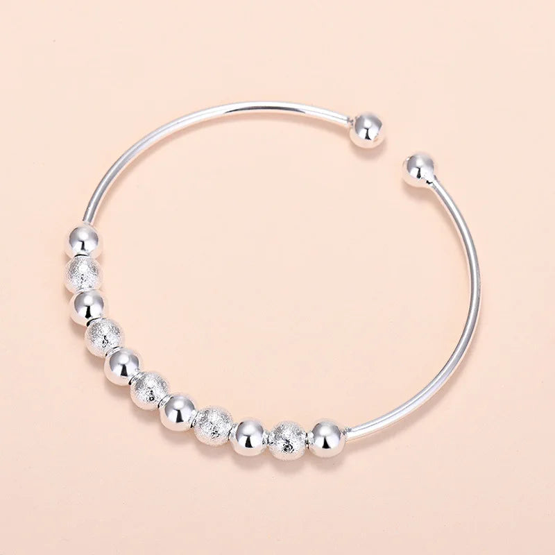 Luxury 925 Sterling Silver Bracelets - Vintage Original Starry Sky Carving Adjustable Bangles Party Wedding Fine Jewelry