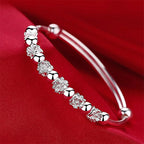 Luxury 925 Sterling Silver Bracelets - Vintage Original Starry Sky Carving Adjustable Bangles Party Wedding Fine Jewelry